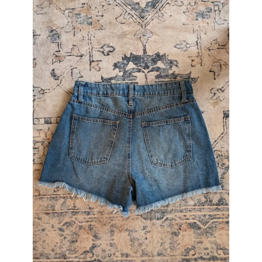 NWT Harper Heritage Womens Size 26 Denim Distressed 100% Cotton High Rise Shorts